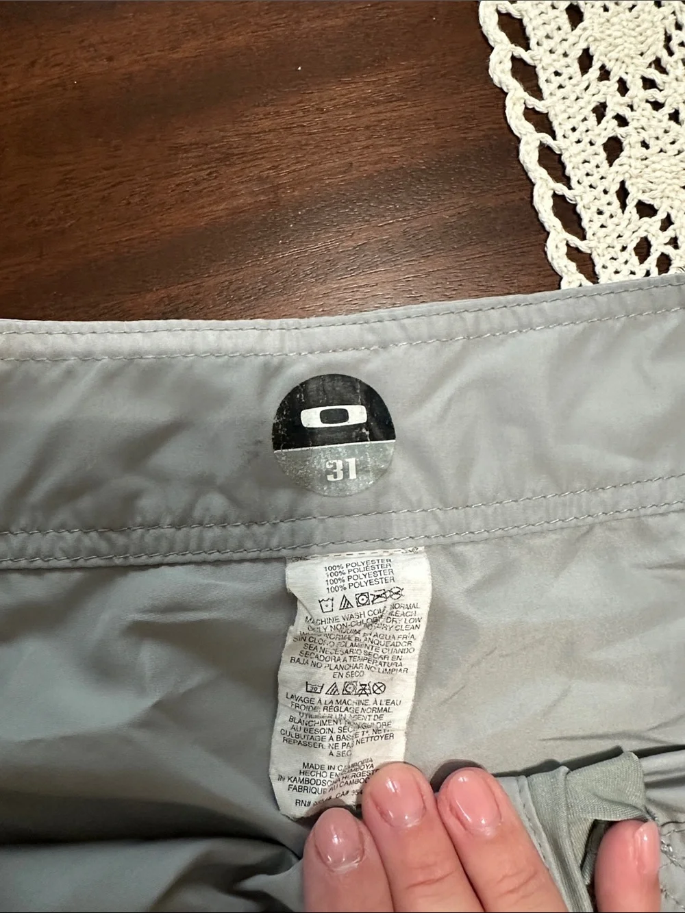 Oakley Men's Light Gray Swim Board Shorts